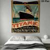 Titanic Vintage Stil Muster Heimdeko Wandteppich, Wandbehang, Dekoratives Wohnmobil Wandtuch.XGT0914507
