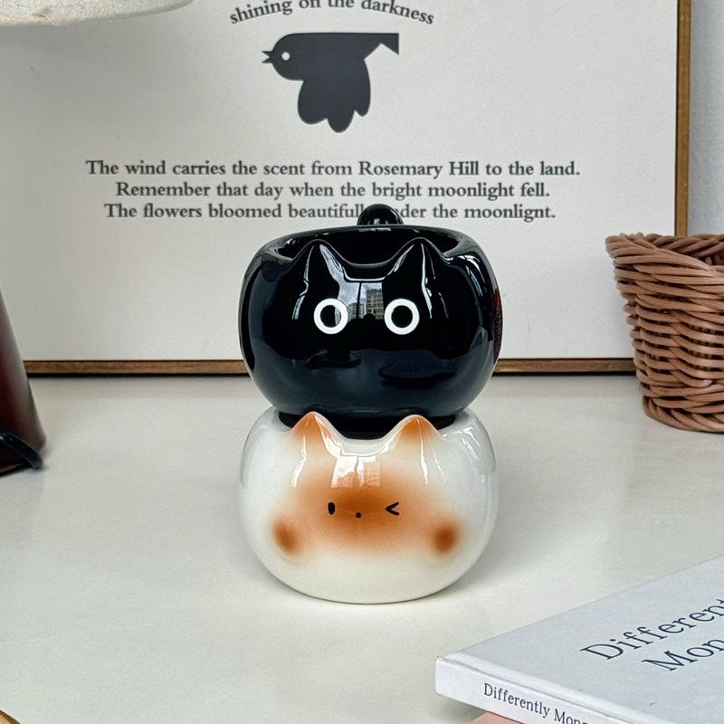 High-value birthday gift, cute Siamese cat ceramic mug, gift box for men, women and sisters and children