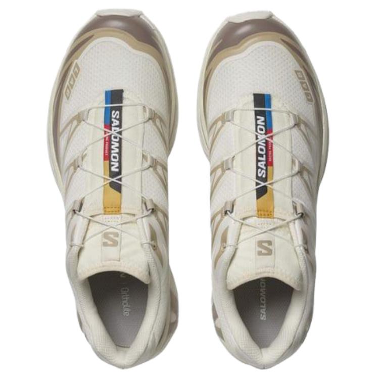 SALOMON XT-6 Confortável Versátil Durável Amortecedor Tênis de Corrida Cano Baixo Unissex Tênis de Corrida Bege 477377