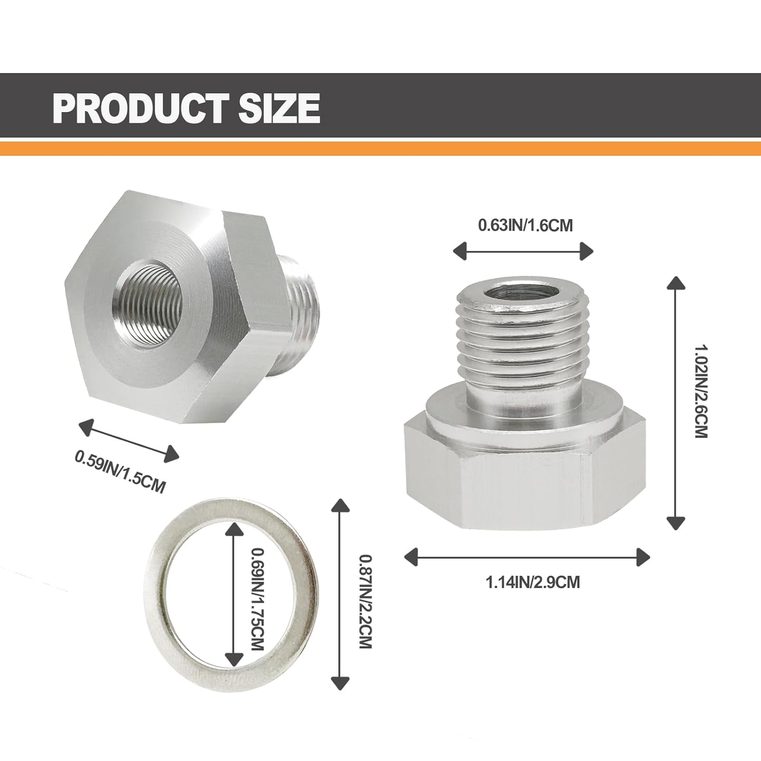 

LS Engin Swap Oil Pressure Sensor Adapter, M16-1.5 Adapter to 1/8 NPT Oil Pressure Sensor Fitting for All GM LS Engines LS1 LSX LS3 4.2L 4.3L 4.8L