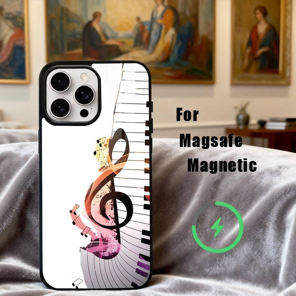 M-Music Art T-Treble Clef Phone Case For iPhone17,16,15,14,13,12,11 Plus,Pro Max Magnetic For Magsafe Wireless Charging