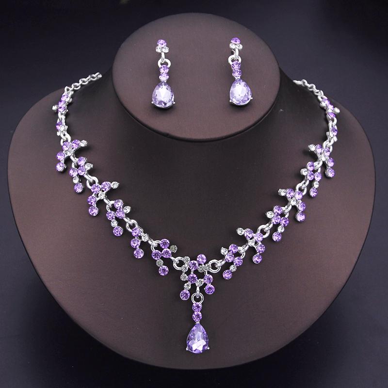 Queen Crown and Jewelry Sets Bride Tiaras Headdress Prom Birthday Girls Wedding Dress Costume Jewelry Bridal Set Accessories