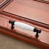 NAIERDI Antique Bronze Ceramic White Cabinet Handles Zinc Alloy Drawer knobs Wardrobe Door Handle European Furniture Hardware