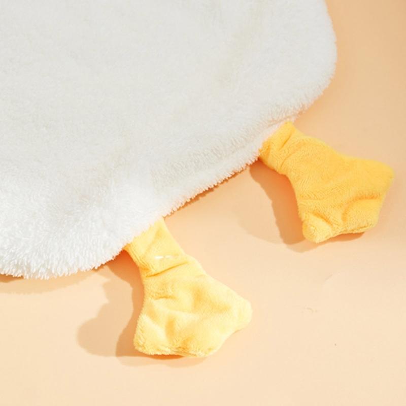 2Pack Hanging Gooses Shape Hand Towels Soft Corals Fleece Absorbent Kids Cleaning Wipe for Bathroom Kitchen Towel