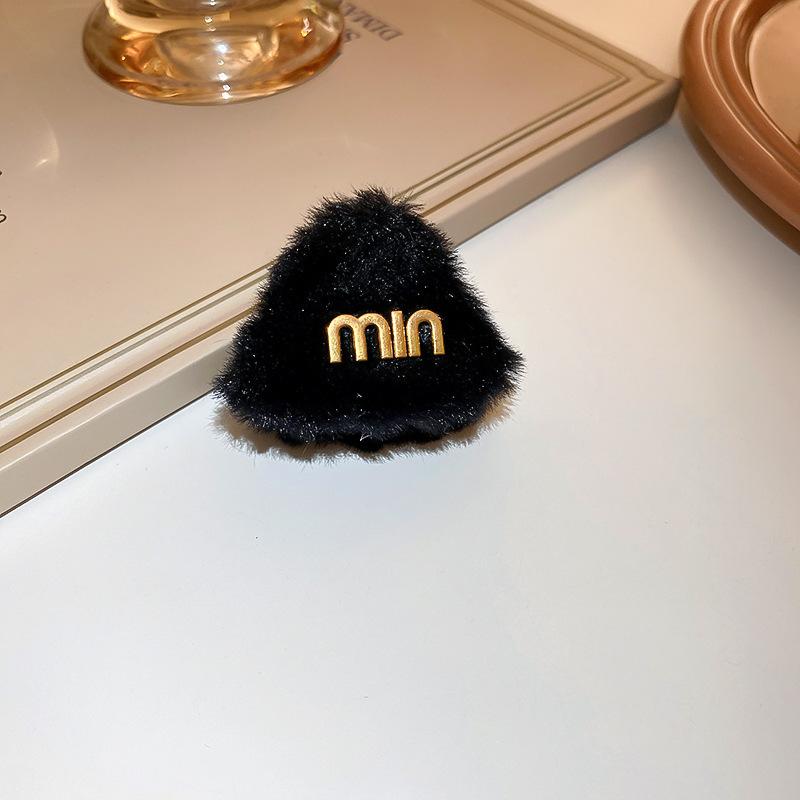 Autumn and winter retro double-sided plush flower grab clip hairpin back head shark clip French sweet hair accessories woman