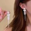 French Style Tassel Flower Earrings For Women Elegant Exaggerated Ribbon Drop Dangle Earrings Fashion Party Ear Jewelry Gifts