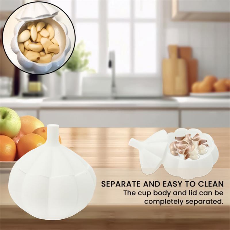 Garlic Keeper Garlic Shape Lemon Saver Airtight Lemon Fresh-keeping Preserver For Potato Ginger Onion Cheese Spinach Salad Soup