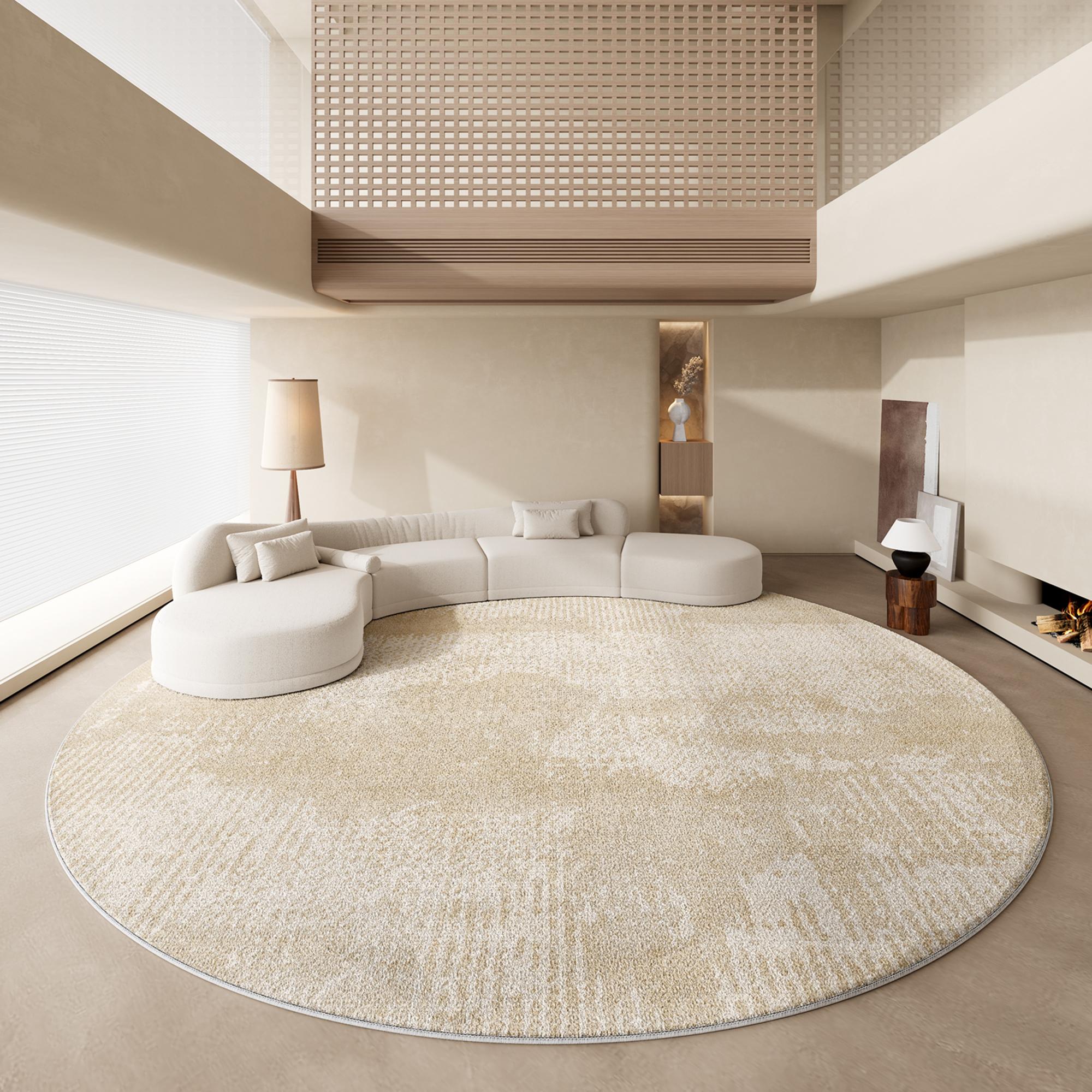 

Килими кремового стилю для спальні Пухнастий м який приліжковий килимок Легка розкіш Декорація вітальні Круглий килим Дім Товстий плюшевий килимок для підлоги 100x100cm