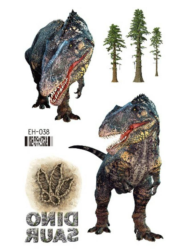 Dinosaurier Tyrannosaurus Rex Wasserdichte Tattoo-Aufkleber für Kinder - Langlebige Gesichts- & Arm-Abziehbilder