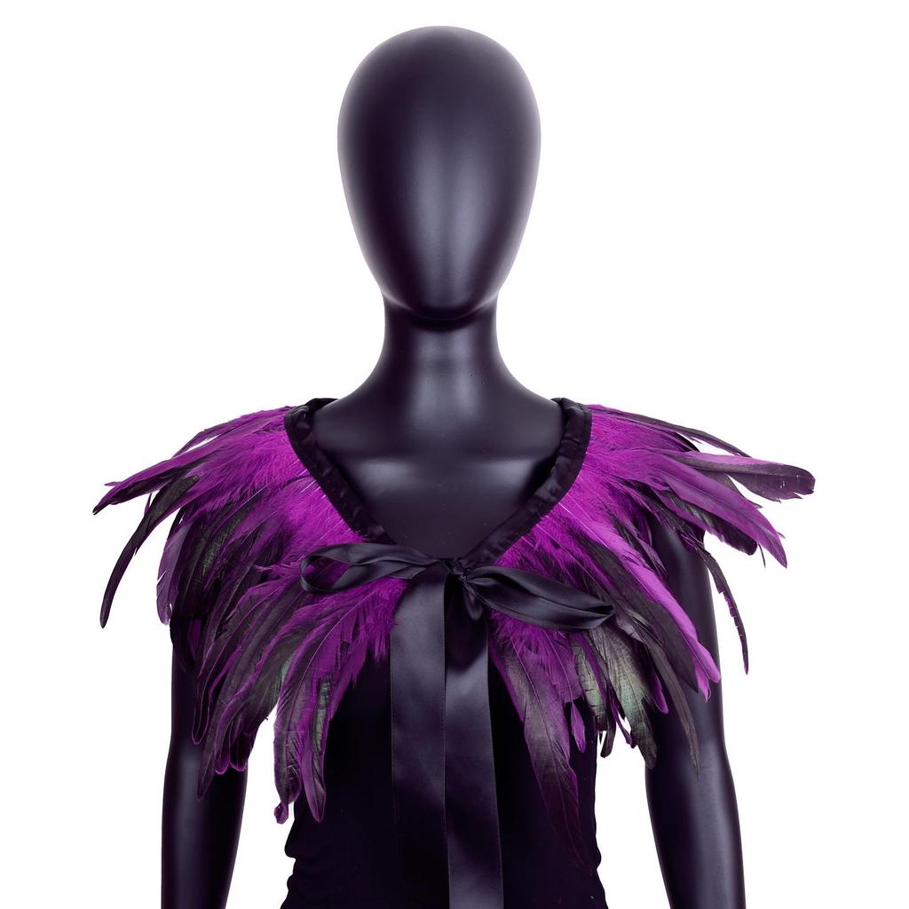 Gothic Feather Shawl for Halloween Masquerade Party
