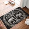 Yin Yang Elephant Tree of Life Design Doormat Non-Slip Entrance Bath Kitchen Floor Door Mat  Toilet Rug Carpet Footpad  Door Mat