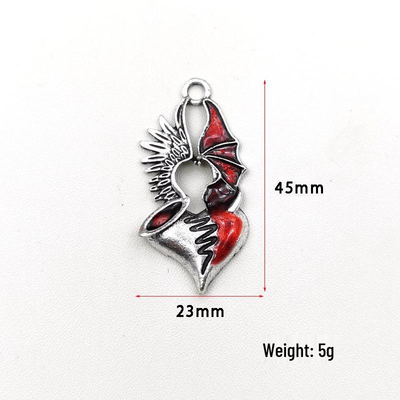 Gothic Retro Heart Alloy Jewelry Set: Earrings, Necklace & Pendant