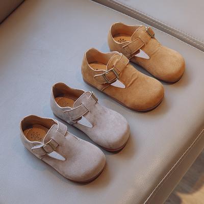 Casual Shoes Brown Gray Buckle Soft Children   Baby's Shoe