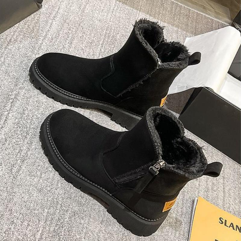 European and American Minimalist Snow Boots 2024 New Plush Insulation Casual Thick Sole Cotton Boots Side Zipper Zapatos Mujer