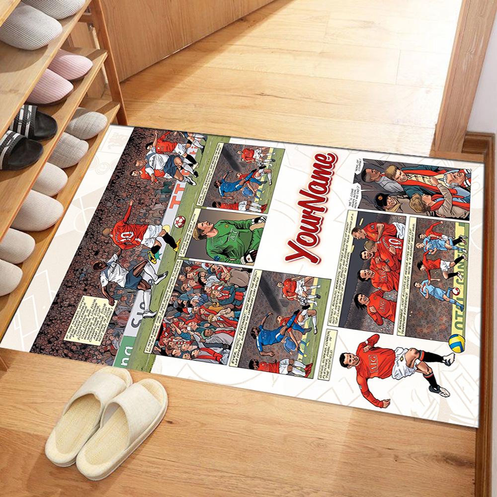 Manchester Personalized Name Carpet Suitable for Dormitory Playrooms Study room Foyer Anti-slip Rug Office home decor Gift for Festivals