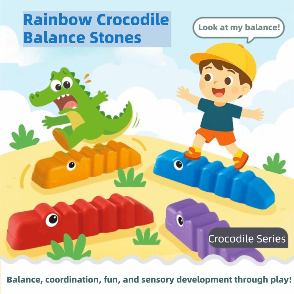 6PCS/Set Stepping Stones Balance Training Beam Crocodile Stepping Stones Parent-Child Game
