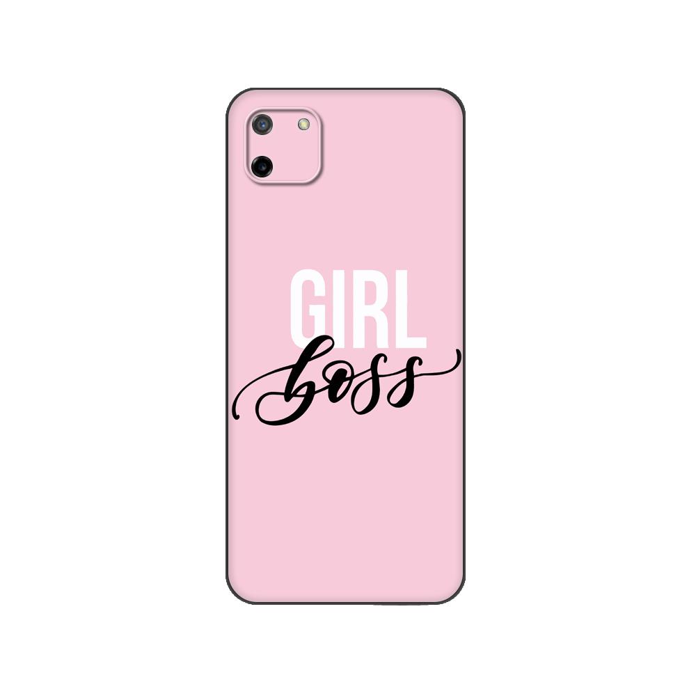 Black tpu Case For OPPO Realme C11 Case For Realme C 11 RealmeC11 Back RMX2185 Case Cover Bumper Boss lady Girl power Customer