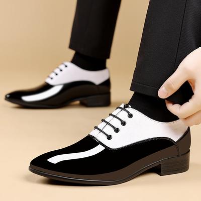 Leather Shoes Casual Shoes Men's Leather Shoes Foreign Trade Large Size New British Gentleman Groom Derby Wedding Shoes Business Dress Pointed