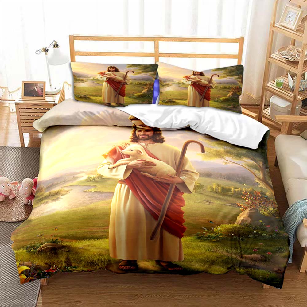 Jesus Virgin Mary Bedding Set Bedroom Twin Bedding Set Comforter Kids Adults Bed Duvet Cover Double King Comforter Home Decor