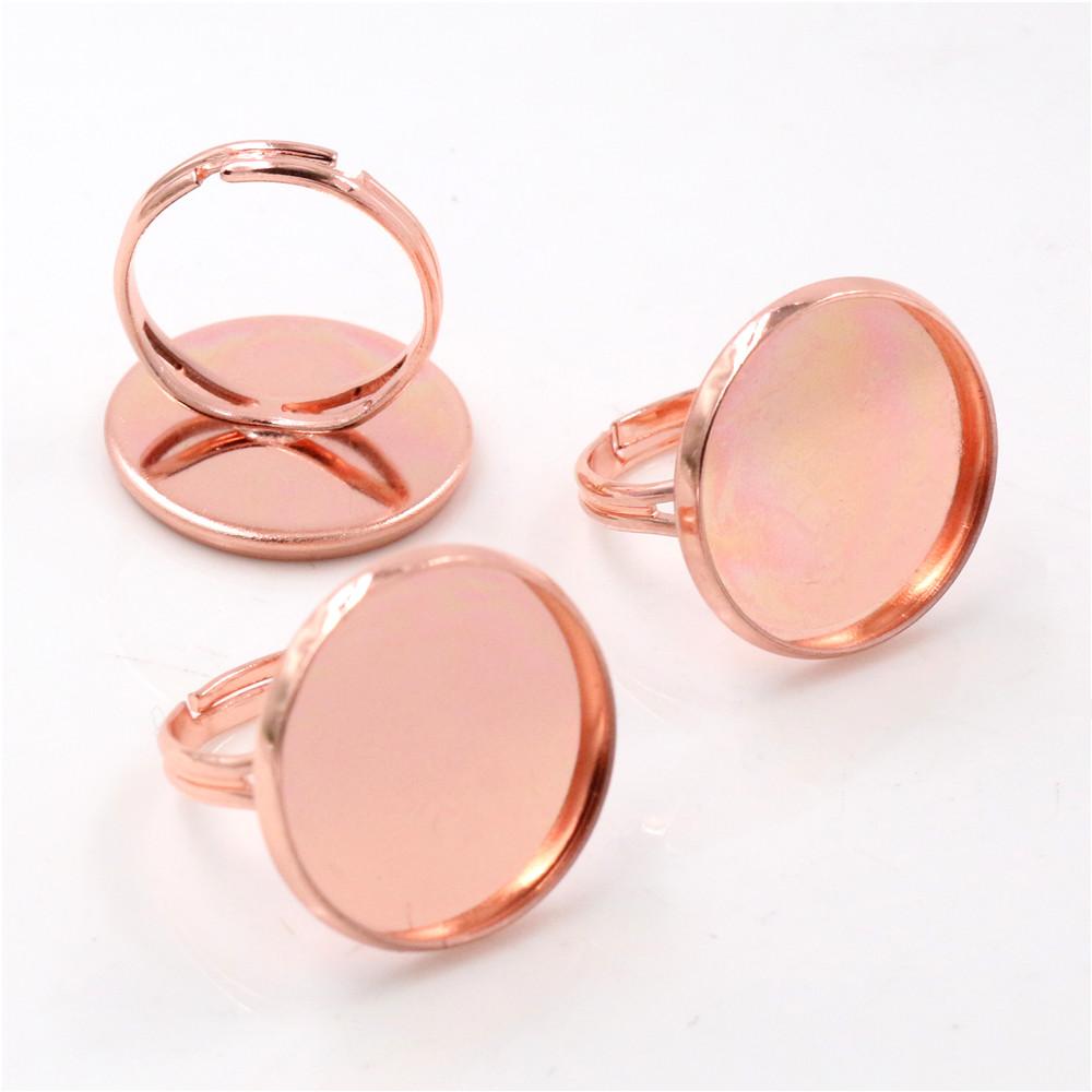 20mm 10pcs/Lot Classic 9 Colors Plated Brass Adjustable Ring Settings Blank/Base,Fit 20mm Glass Cabochons,Buttons;Ring Bezels