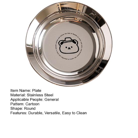 Stainless Steel Divided Baby Plate Food-Grade Toddler Tray with Compartments Unbreakable Dishwasher Safe Dinner Plate for Kids Preschool Home