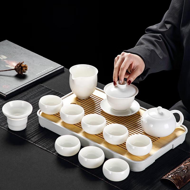 Mutton Fat Jade White Porcelain Kung Fu Tea Set