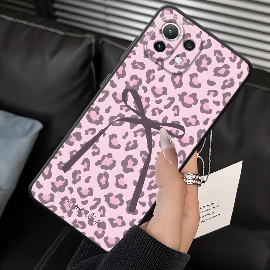 

Case for Xiaomi Mi 12X 10T 12 12T Pro 13 Lite 14 11T 11 Funda Phone Cover Creative Leopard Print Bow Xiaomi 15 Pro