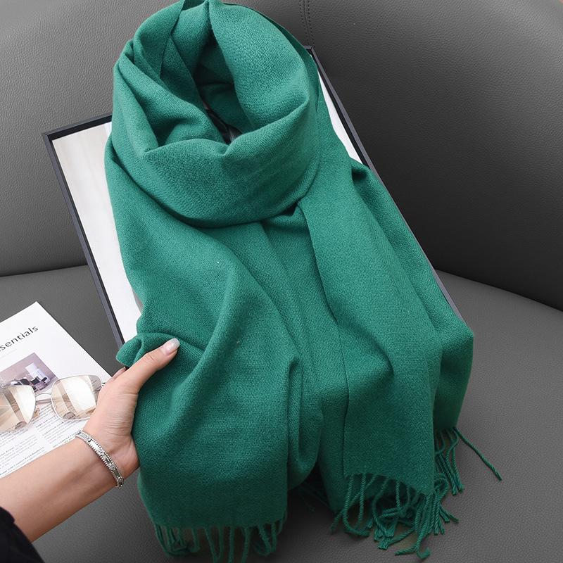 Winter women's red imitation cashmere scarf high sense 2025 will scarf soft temperament versatile warm shawl men