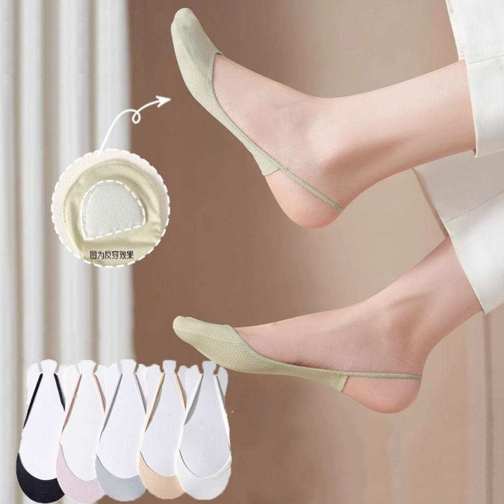 5Pairs Invisible Half Feet Socks Breathable Half Palm Socks Fashion Mesh Boat Socks  Summer