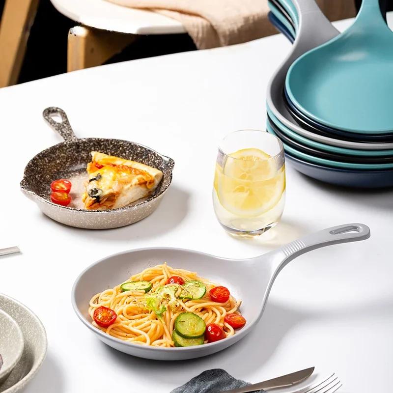 Pizza Long Handle Plate Vegetable Household Western Sushi Plate Dinner Plates Steak The Restaurant Ceramic Plate