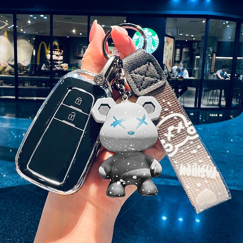 Luxury 2-Button Dual-Engine Protective Key Shell for Toyota Highlander