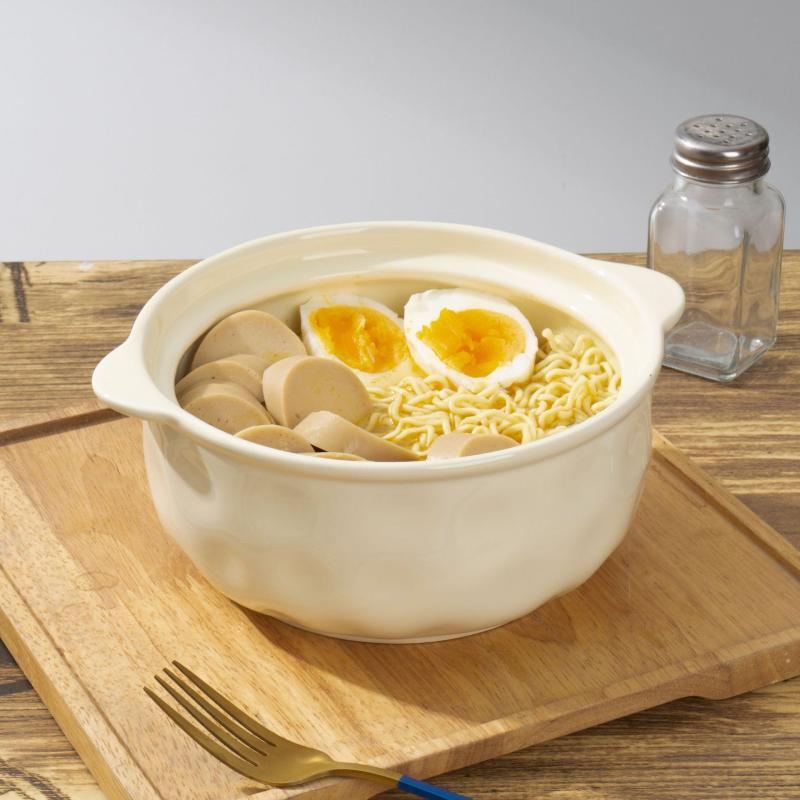 Ru Han Ceramic Instant Noodle Bowl with Lid