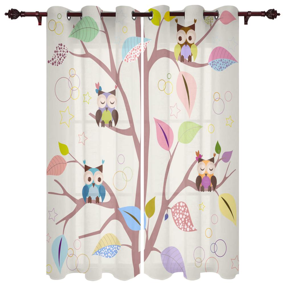 Занавеска для гостиной с рисунком совы из мультфильма Гостиная Спальня Кухня Занавеска — фото 6