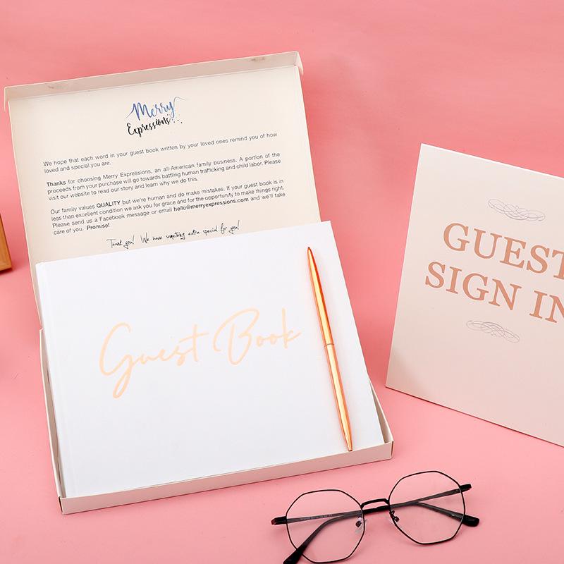 Guest Book & Visitor Registration Notebook Gift Set for Weddings 190x230mm