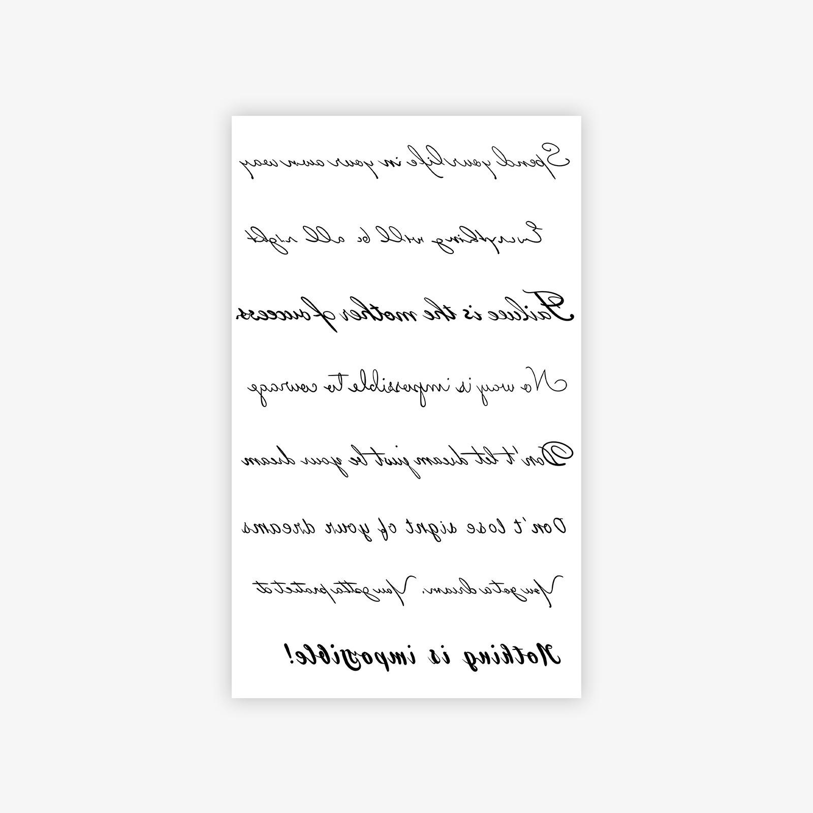 Simple English Short Sentences Tattoo Stickers Waterproof And Long-Lasting Advanced Sense Personality Spice Girls Niche Tattoo Stickers 9*15