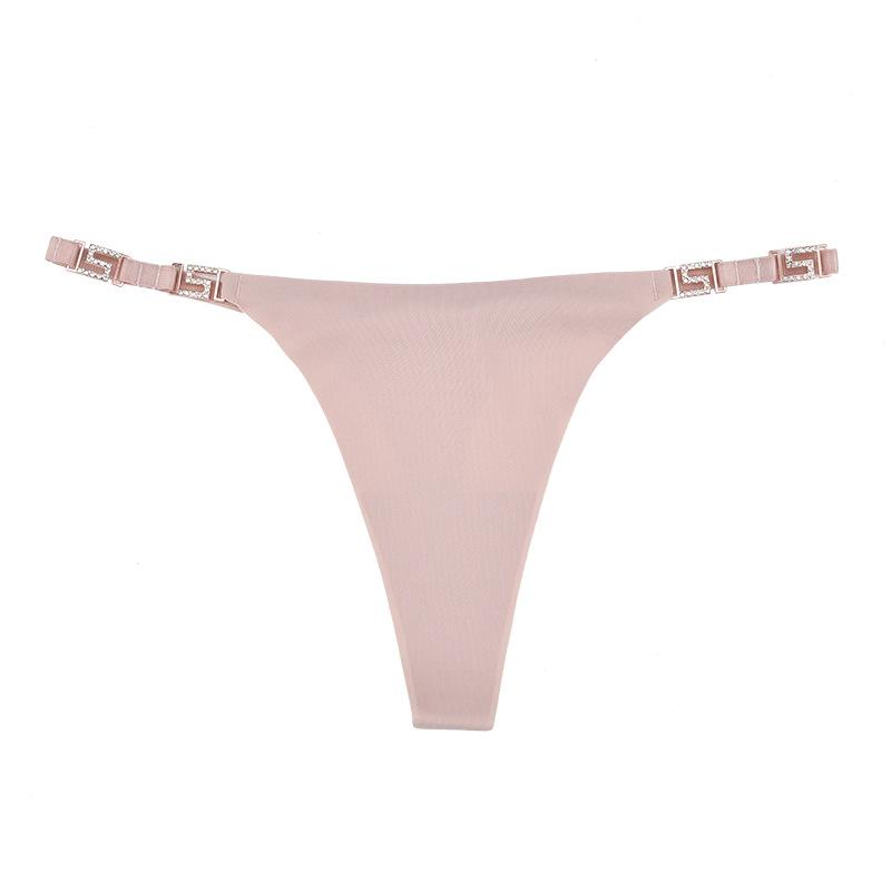Mutandine sexy da donna Vita bassa Catena di diamanti Intimo Decorazione in metallo G String Perizoma Tentazione femminile Intimo intimo