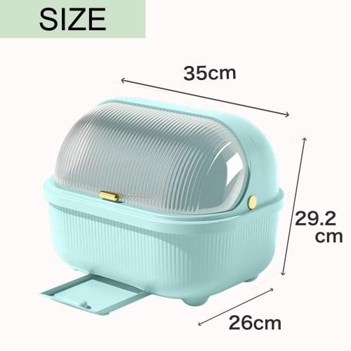 Asdays Dish Drainer, Dish Storage, Dish Drainer, Drying Box, Kitchen Utensils, Large Capacity, Drain Tray, with Lid (Brown)