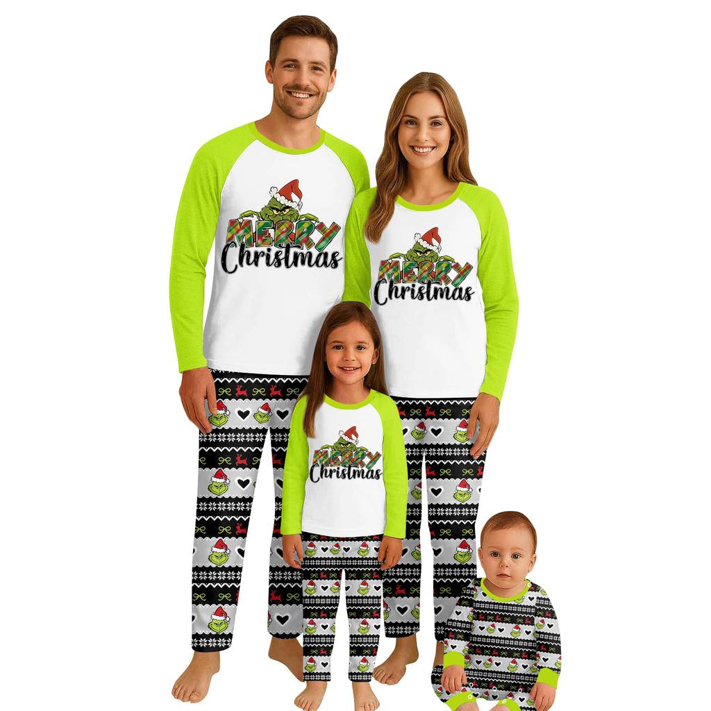 Familie Matchende Sett Pyjamas, Loungewear Antrekk, Familie Matchende Langermet Topp+Bukse Sett
