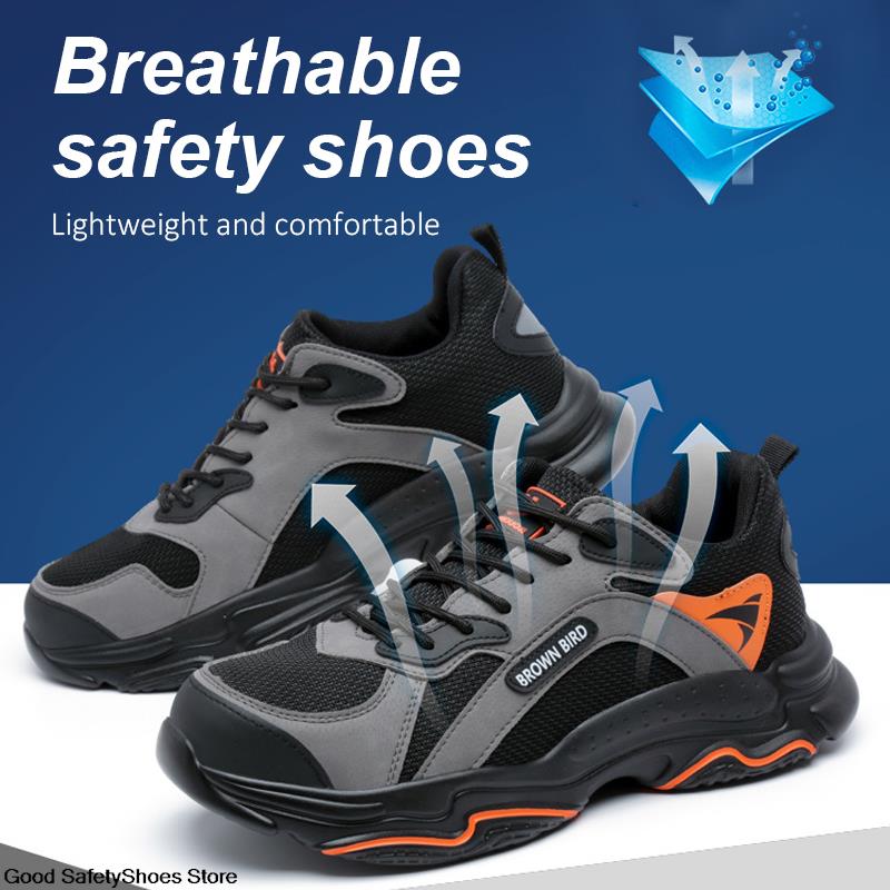 Sneakers da Lavoro Traspiranti Uomo Donna Scarpe Antinfortunistiche da Lavoro con Puntale in Acciaio Scarpe Protettive Calzature da Lavoro Leggere Anti-Schiacciamento