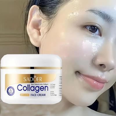 Kollagencreme für die Hautpflege - Hydratisiert, nährt, macht die Haut weich mit Glycerin, Hyaluronsäure für tiefe Gesichtspflege, strahlendes Aussehen
