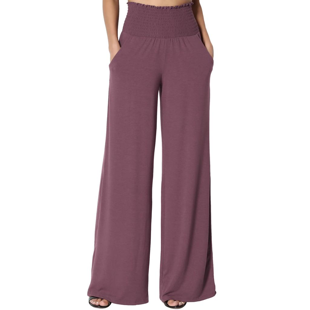 Women's Casual Loose Pants Pocket Loose Pleated Wide Leg Pants