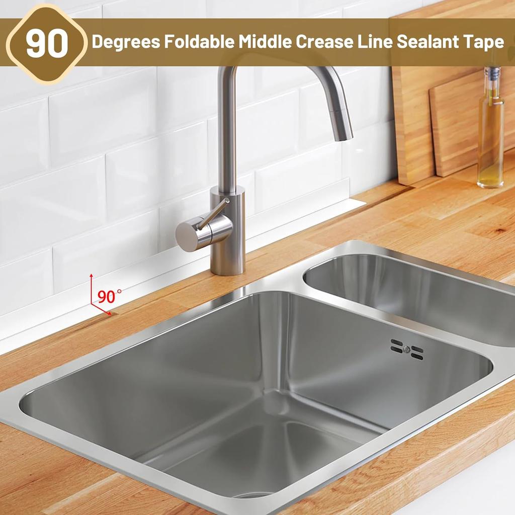 Anti mold tape Bath Kitchen Caulk Tape Sealant Strip PVC Self Adhesive Tub Wall Sealing Tape Caulk Sealer Strip Sealant Tape
