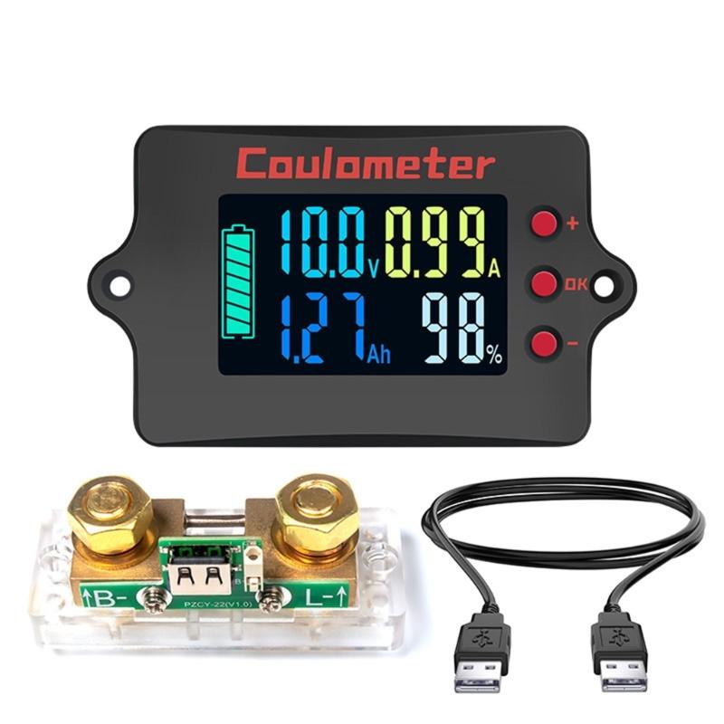 High Precised 36V 24V Battery Counter Coulombmeter with USB Power Cable for Accurate Voltage and Current Readings