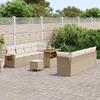 Canapé de jardin 11 pièces Beige Poly Rattan Acacia, Salle à manger jardin 3 pièces Beige Poly Rattan Acacia 3361721