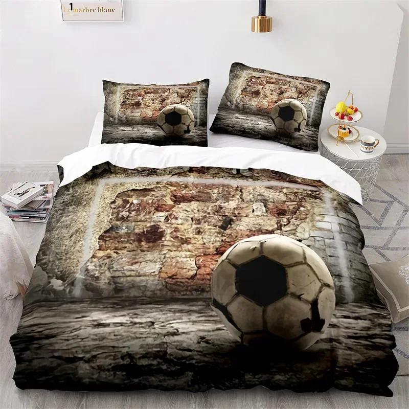 3D Fußball Aquarell Fußball Bequeme Bettdecke Bettbezug Kissenbezug Bettwäscheset Kinder Schlafzimmer Dekoration Heimtextil