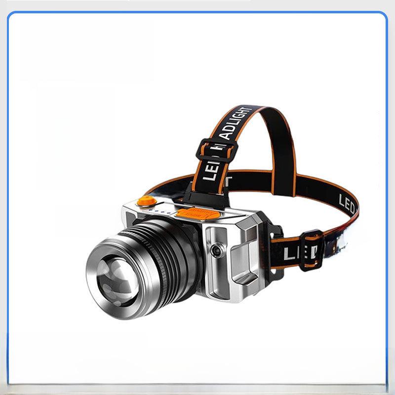 Multifunctional Waterproof LED Headlamp with Rotating Zoom and USB Charging for Outdoor Use