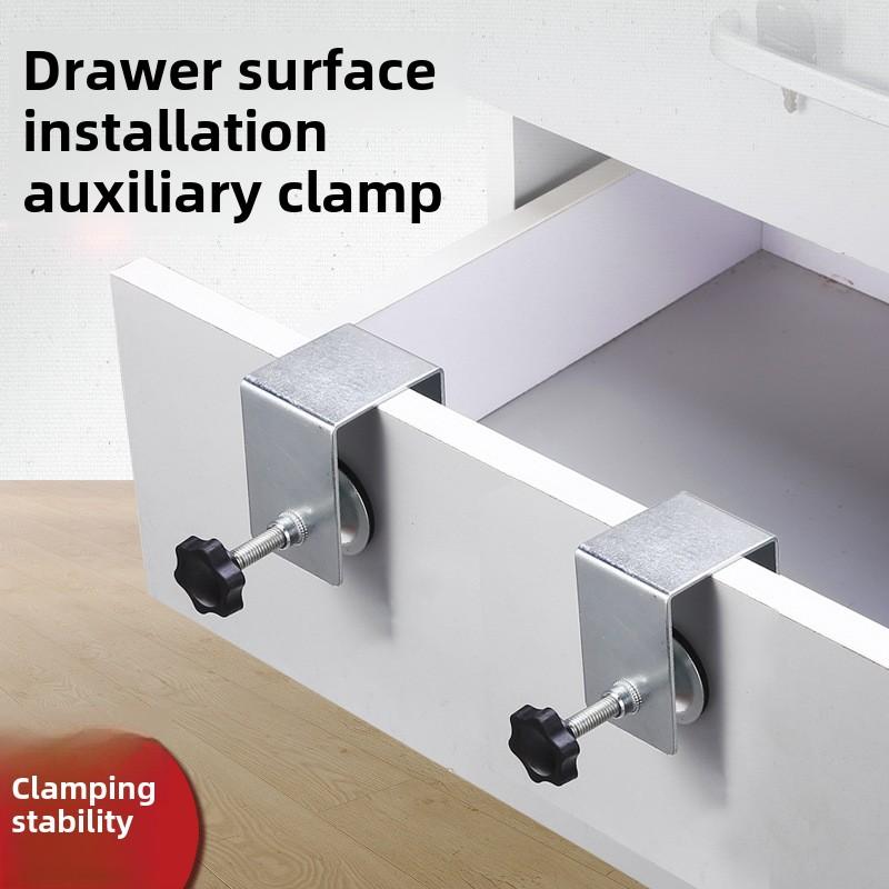 2PCS Adjustable Cabinet Installation Jig Kit - Heavy-Duty Steel Drawer Panel Clamps with Quick-Release, Woodworking Tools