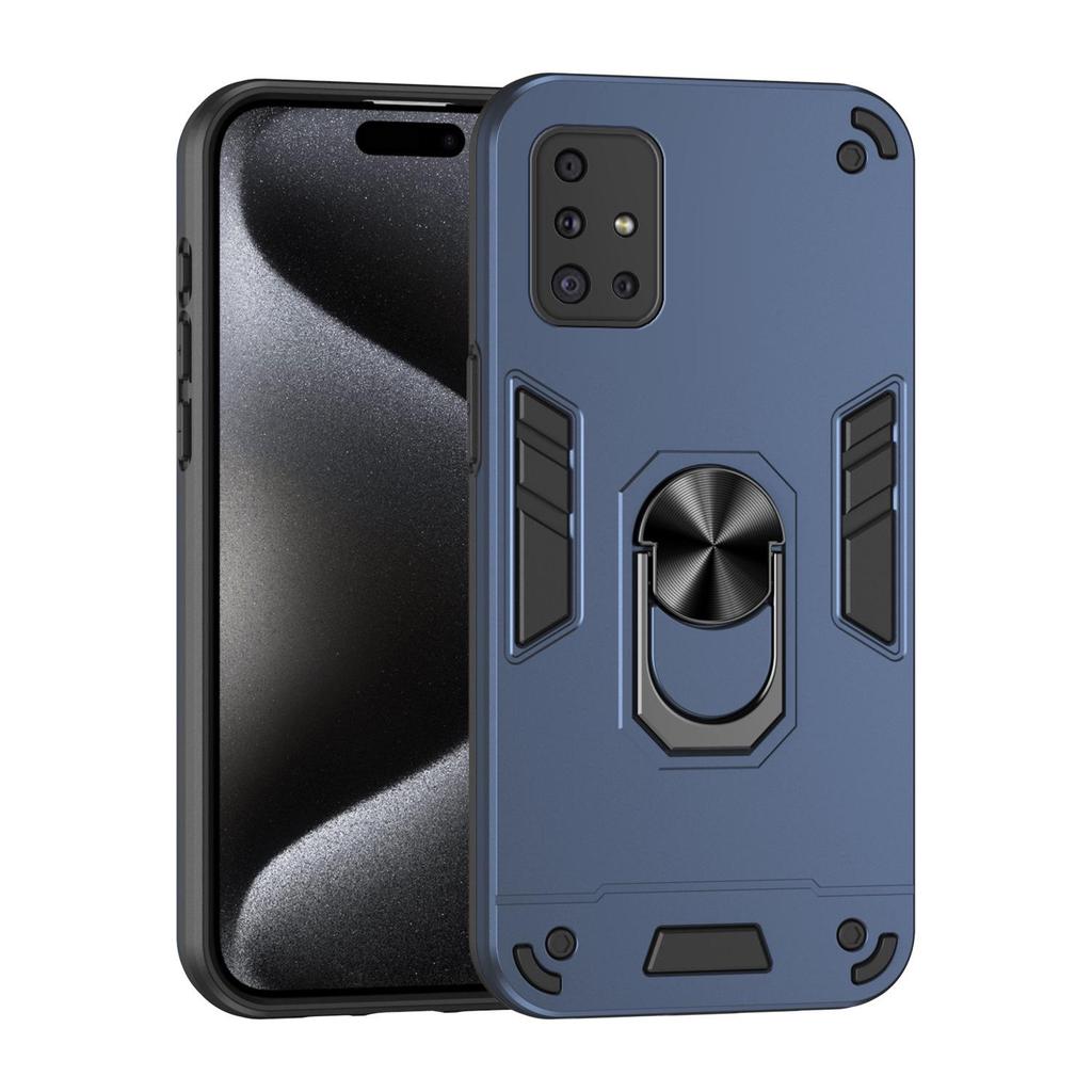 Samsung A51 Armor Silicone Anti-Drop Phone Case with Finger Ring Holder