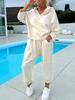 Women's Casual Hoodie and Jogger Set, Loose Fit Sportswear, Multiple Color Options