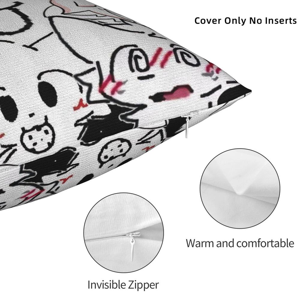 Boykisser Square Pillow Case Cat Cushion Cover Custom Zippered Decor Pillowcase for Car 18"